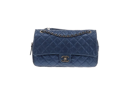 Chanel Easy Flap Metallic Blue Caviar 2012
