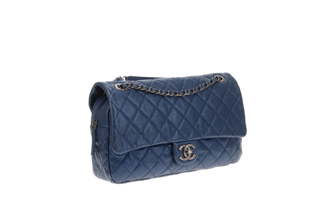 Chanel Easy Flap Metallic Blue Caviar 2012