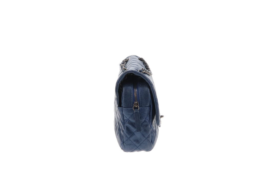 Chanel Easy Flap Metallic Blue Caviar 2012
