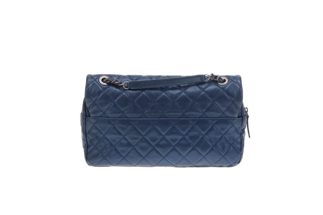 Chanel Easy Flap Metallic Blue Caviar 2012