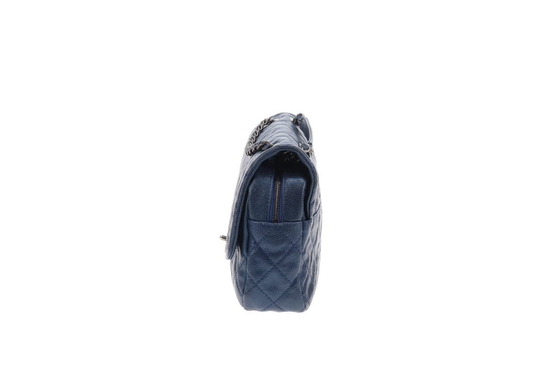 Chanel Easy Flap Metallic Blue Caviar 2012