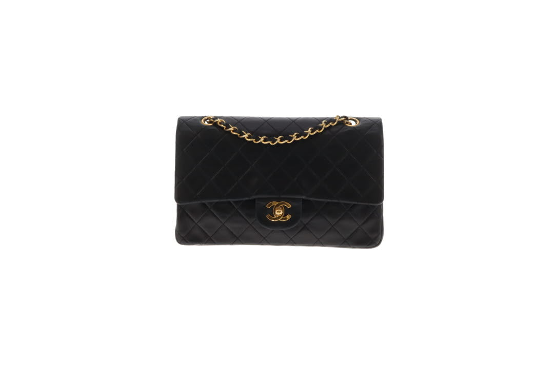 Chanel Classic Double Flap Vintage Black Lambskin 1989/91 GH