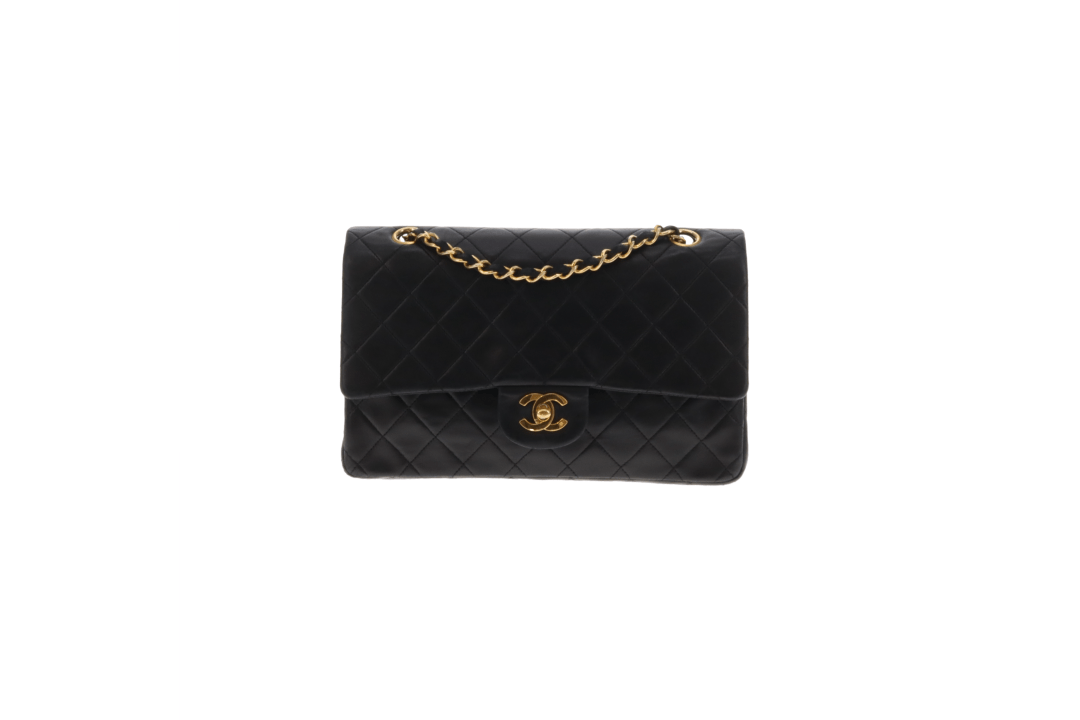 Chanel Classic Double Flap Vintage Black Lambskin 1989/91 GH