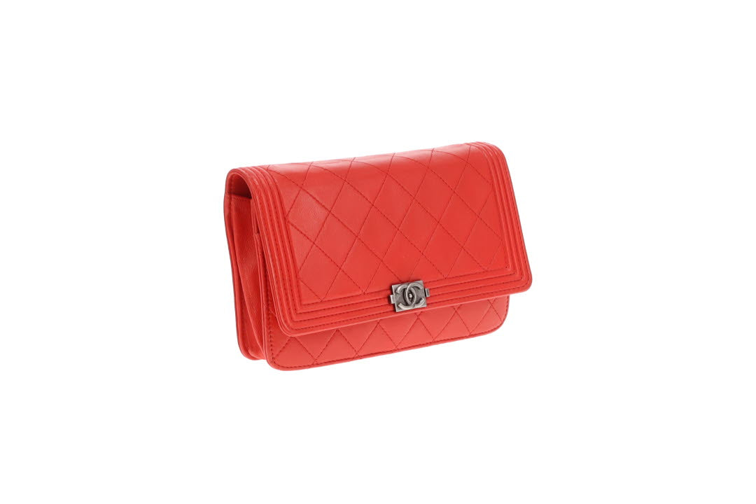 Chanel Wallet on Chain Boy Red 2014/15