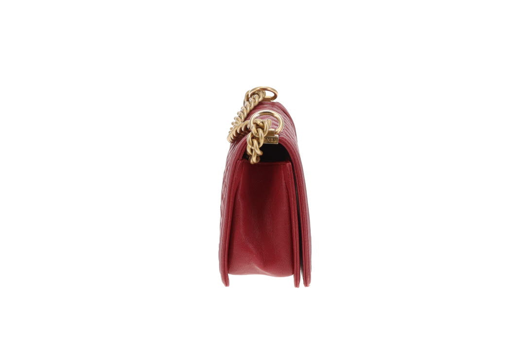 Chanel Boy Bag New Medium In Red Soft Caviar 2018/19
