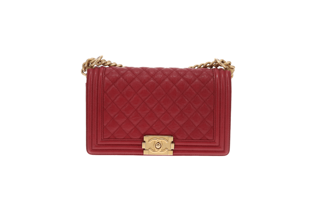 Chanel Boy Bag New Medium In Red Soft Caviar 2018/19