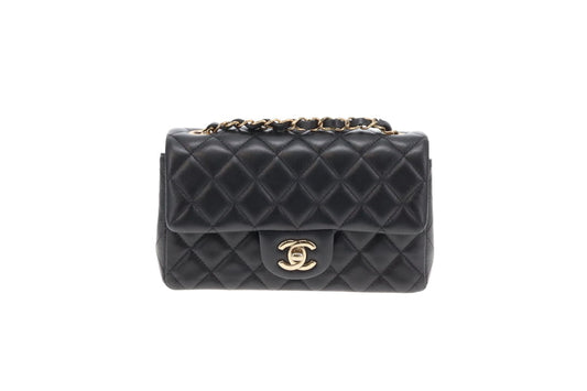 Chanel Mini Rectangle Flap Black Lambskin (NFID)