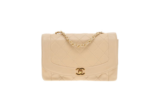 Chanel Diana Medium Beige Lambskin GHW 91/94