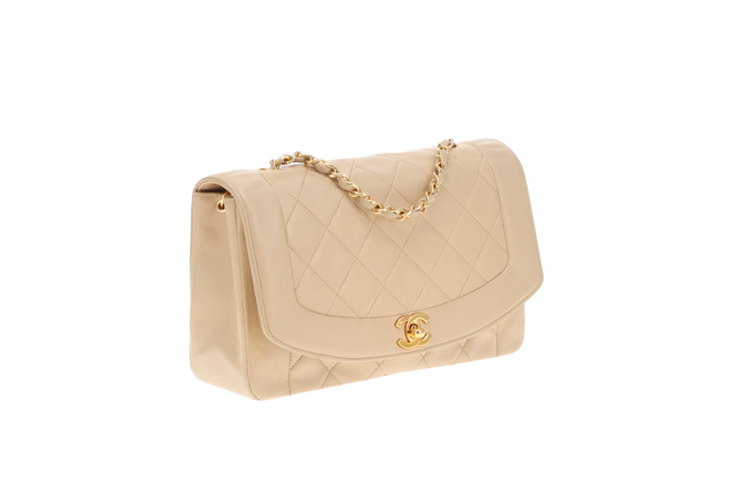 Chanel Diana Medium Beige Lambskin GHW 91/94