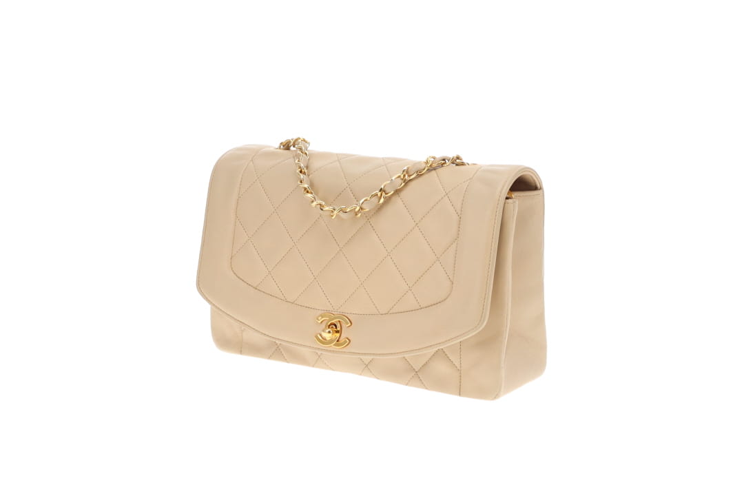 Chanel Diana Medium Beige Lambskin GHW 91/94