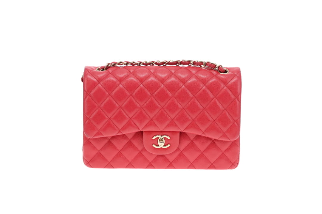 Chanel Classic Jumbo Double Flap Raspberry Caviar GHW 2019