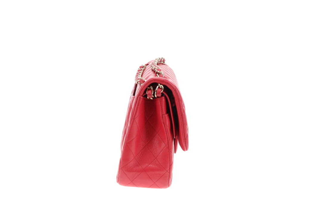 Chanel Classic Jumbo Double Flap Raspberry Caviar GHW 2019
