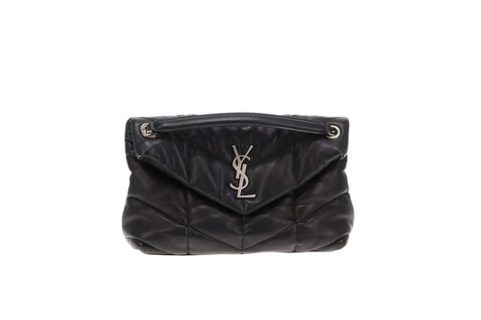 Saint Laurent Puffer Small Black Lambskin Silver HW 2021