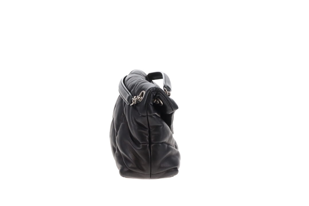Saint Laurent Puffer Small Black Lambskin Silver HW 2021