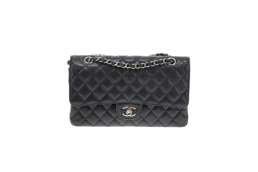 Chanel Classic Double Flap Bag Medium Black Caviar SHW 2018