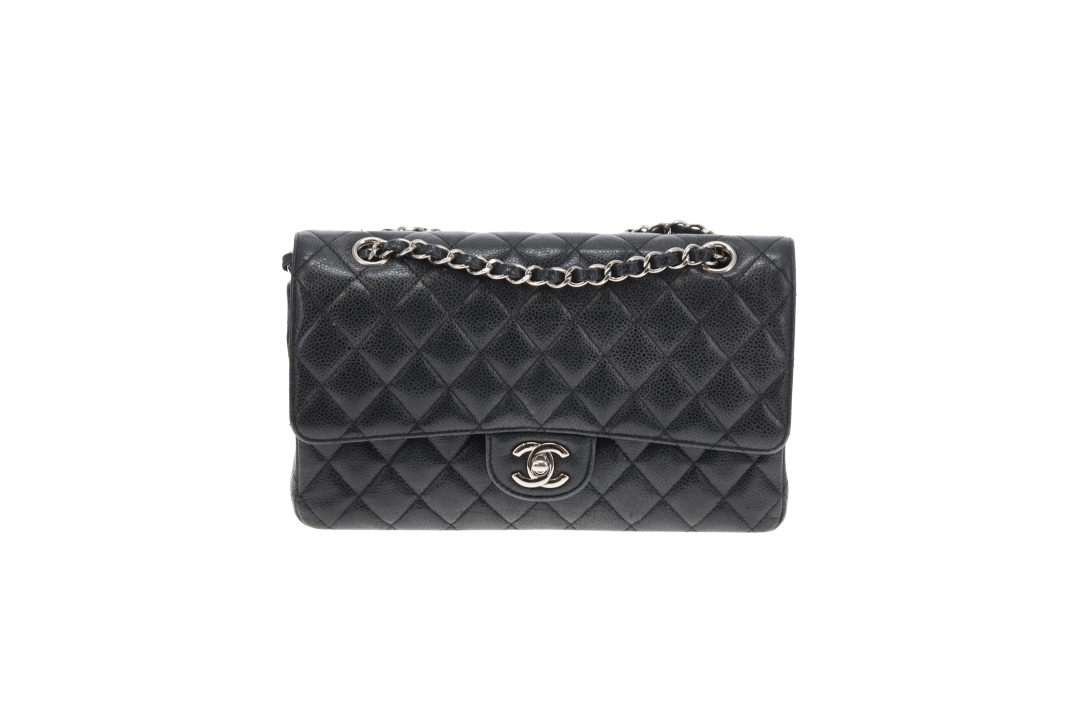 Chanel Classic Double Flap Bag Medium Black Caviar SHW 2018