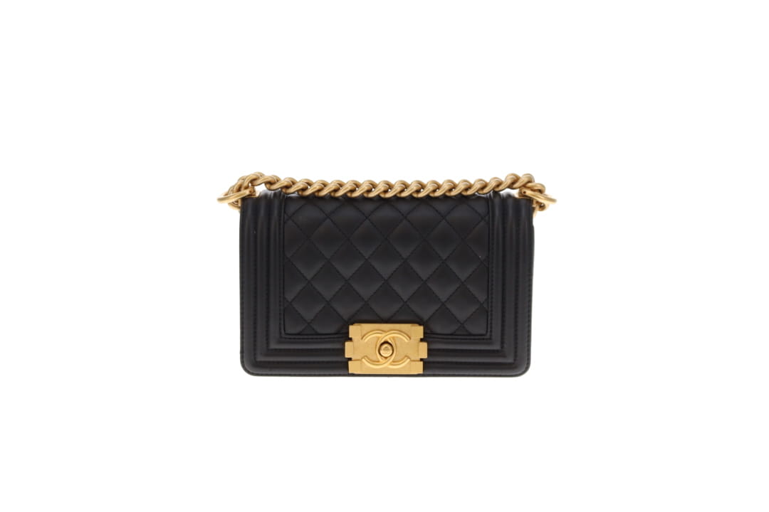 Chanel Boy Bag Small Black Lambskin GHW (NFID)