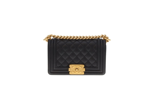 Chanel Boy Bag Small Black Lambskin GHW (NFID)