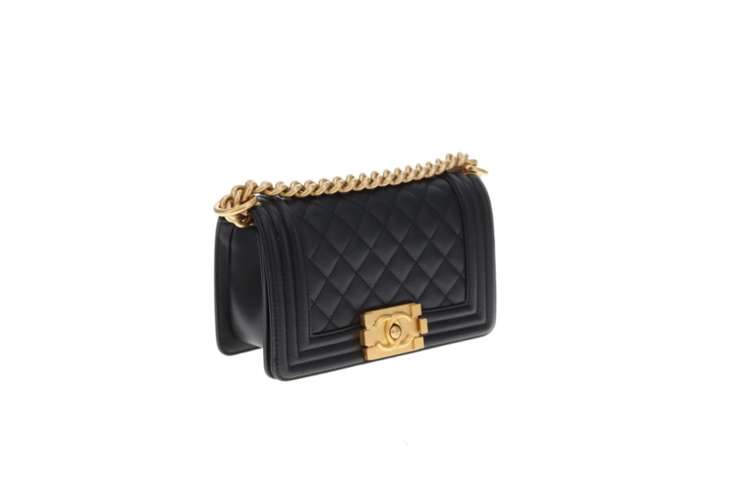 Chanel Boy Bag Small Black Lambskin GHW (NFID)