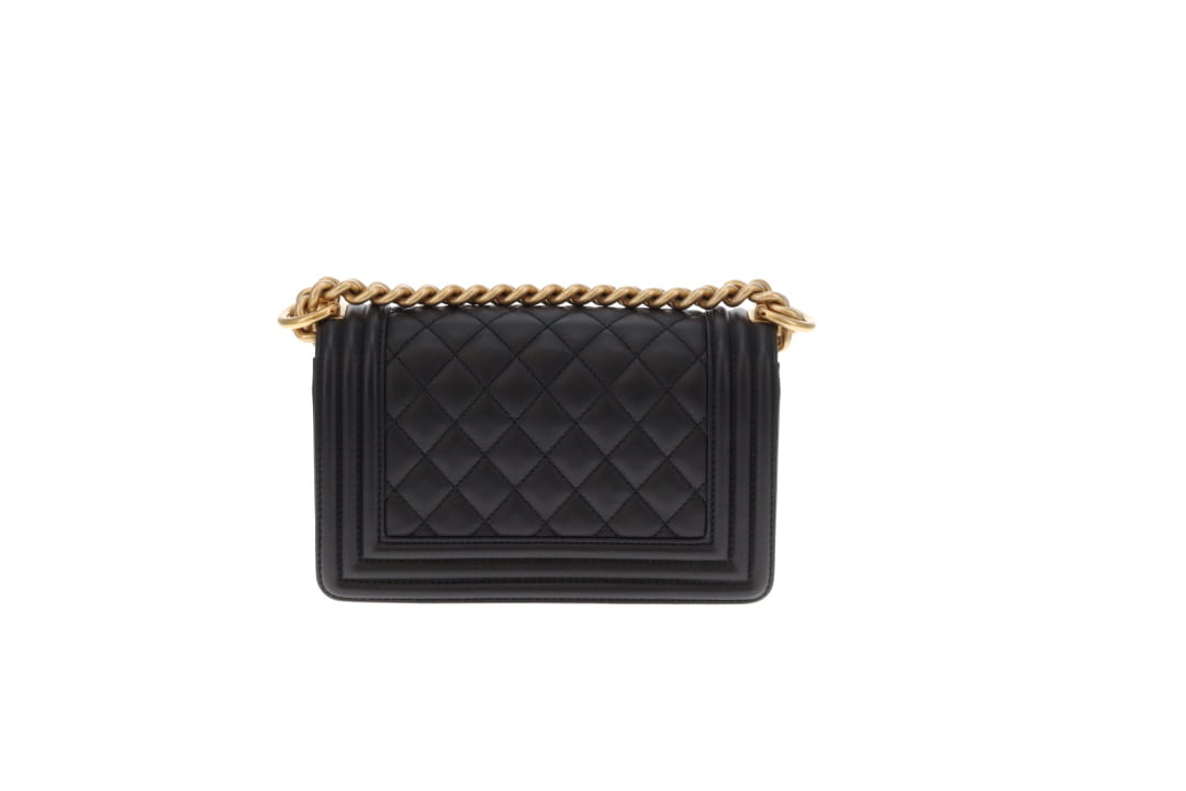 Chanel Boy Bag Small Black Lambskin GHW (NFID)