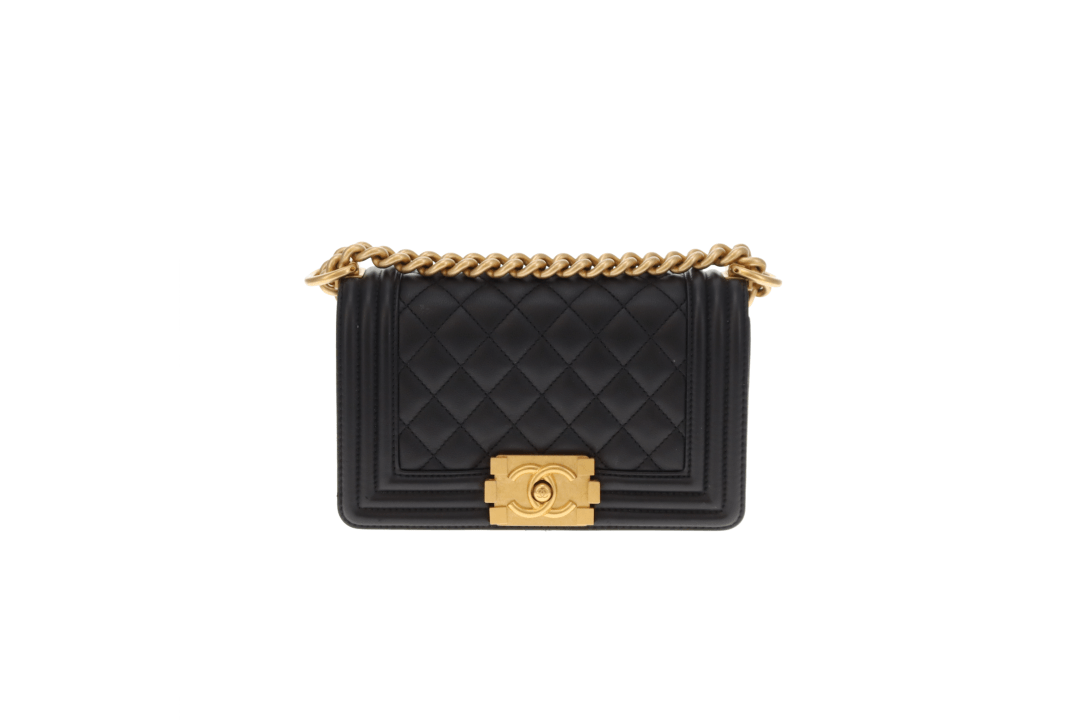 Chanel Boy Bag Small Black Lambskin GHW (NFID)