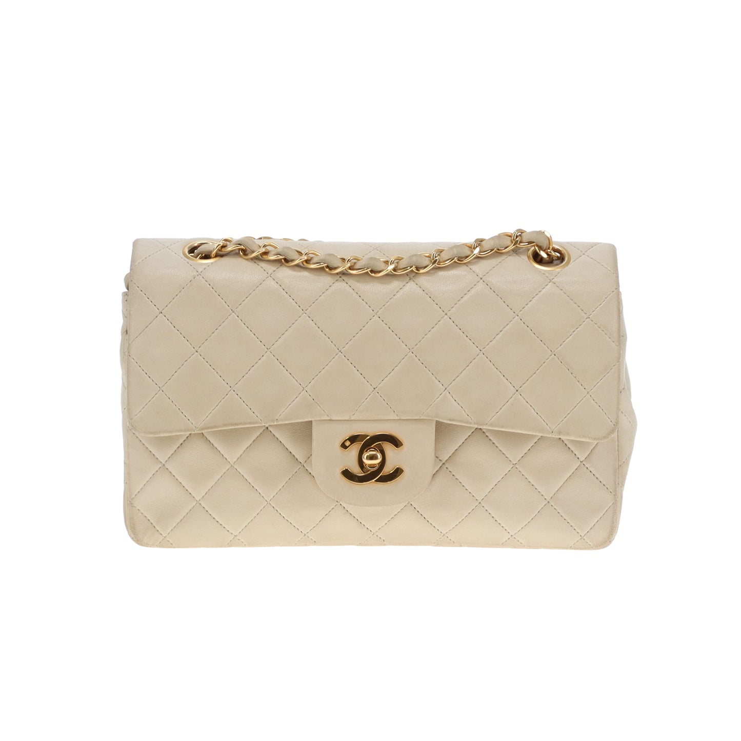 Chanel Classic Double Flap Small Cream Lambskin GHW Vintage