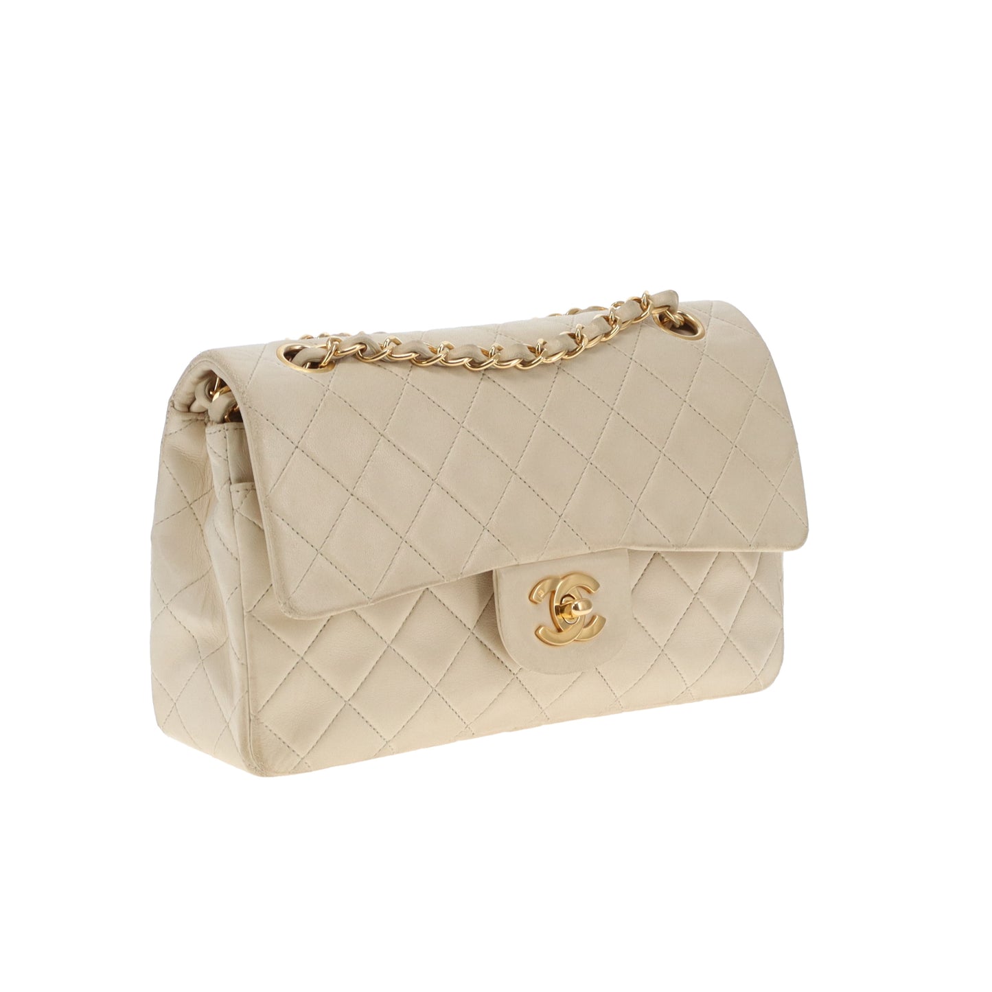 Chanel Classic Double Flap Small Cream Lambskin GHW Vintage