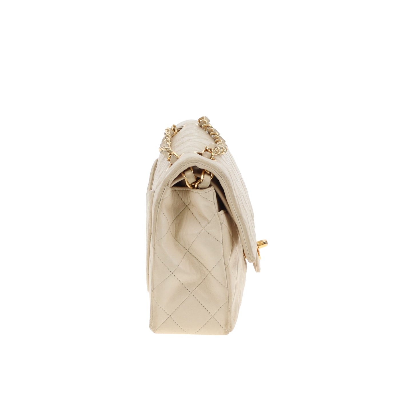 Chanel Classic Double Flap Small Cream Lambskin GHW Vintage