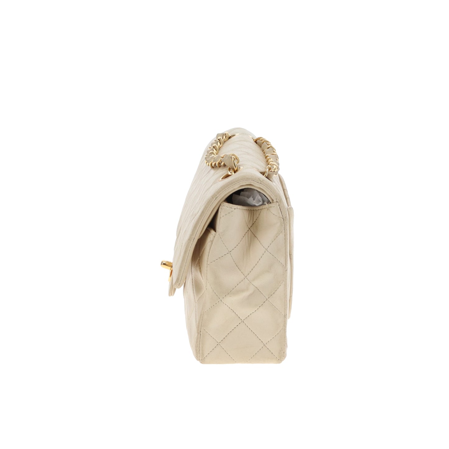Chanel Classic Double Flap Small Cream Lambskin GHW Vintage