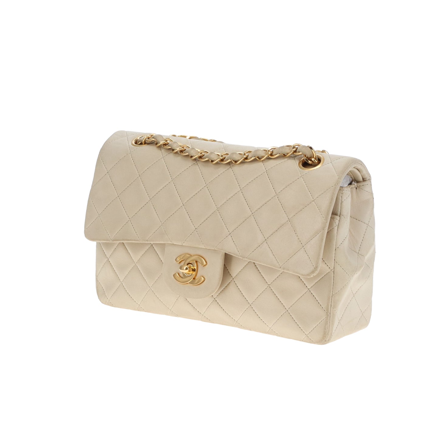 Chanel Classic Double Flap Small Cream Lambskin GHW Vintage