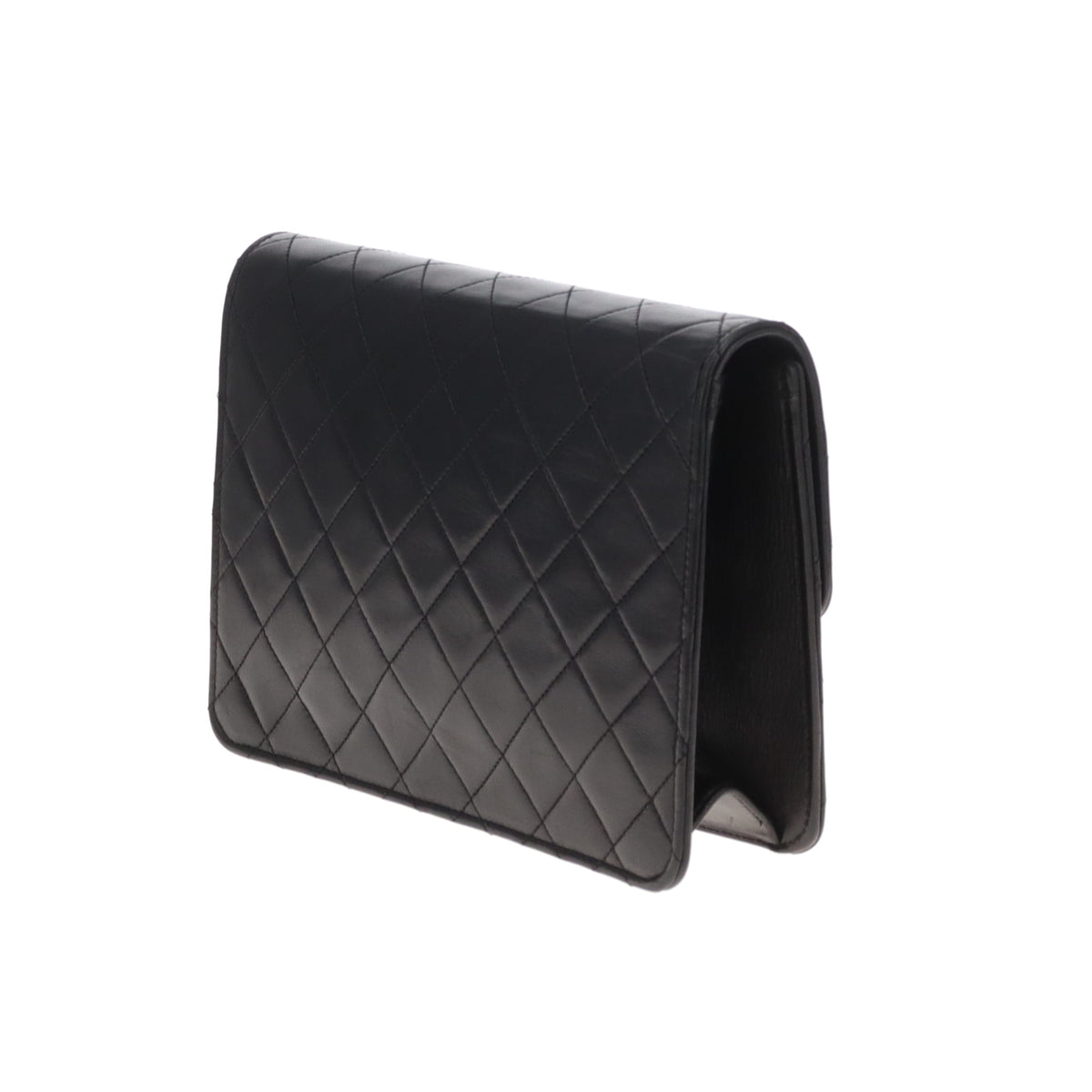 Chanel Single Flap Classic Push Lock Vintage Black Lambskin GHW