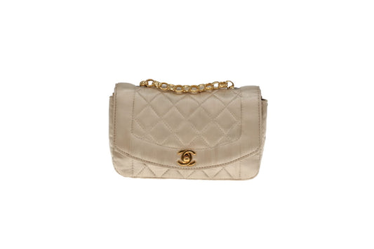 Chanel Diana Mini Gold Satin GHW 89/91