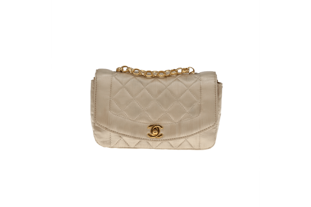 Chanel Diana Mini Gold Satin GHW 89/91