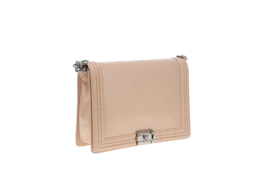 Chanel Boy Bag Large Beige Smooth Leather SHW 2012