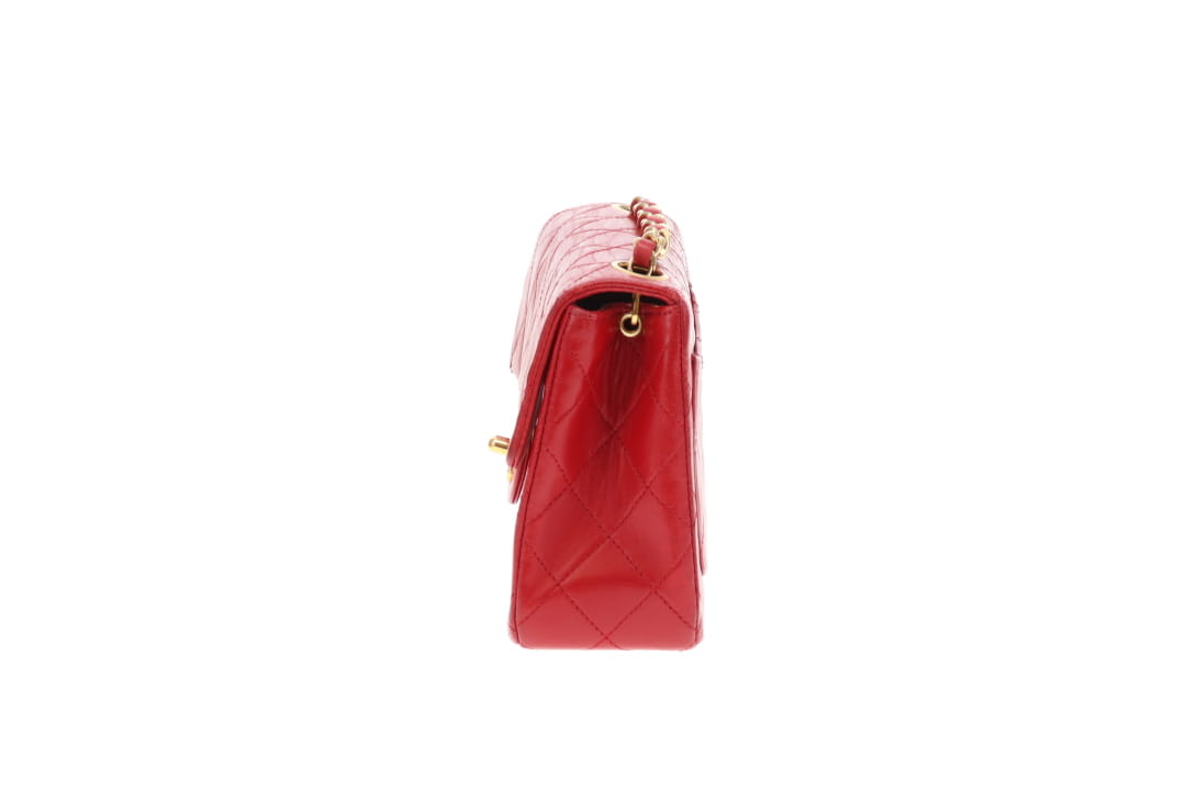 Chanel Classic Mini Square Vintage Red GHW 1989/91