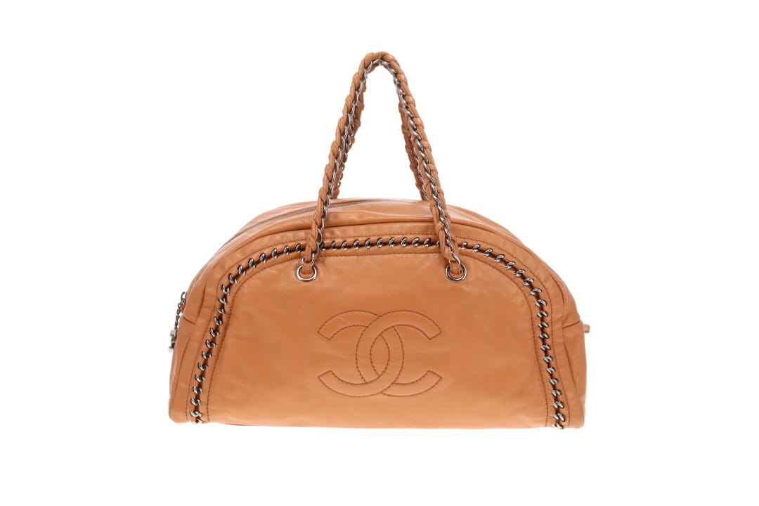 Chanel Luxe Ligne Bowling Bag Tan SHW 2005/06