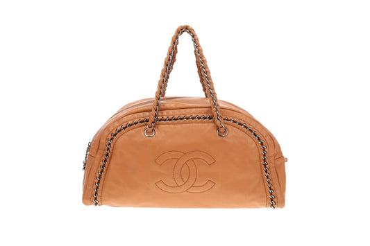Chanel Luxe Ligne Bowling Bag Tan SHW 2005/06