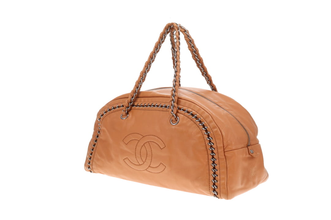 Chanel Luxe Ligne Bowling Bag Tan SHW 2005/06