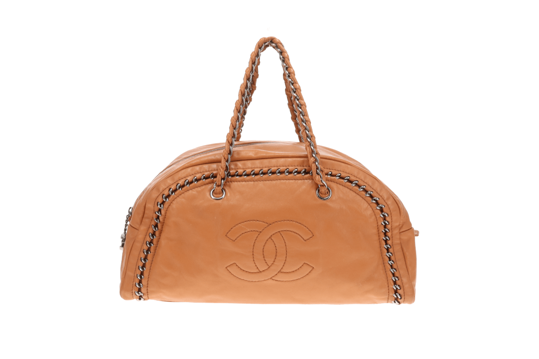 Chanel Luxe Ligne Bowling Bag Tan SHW 2005/06