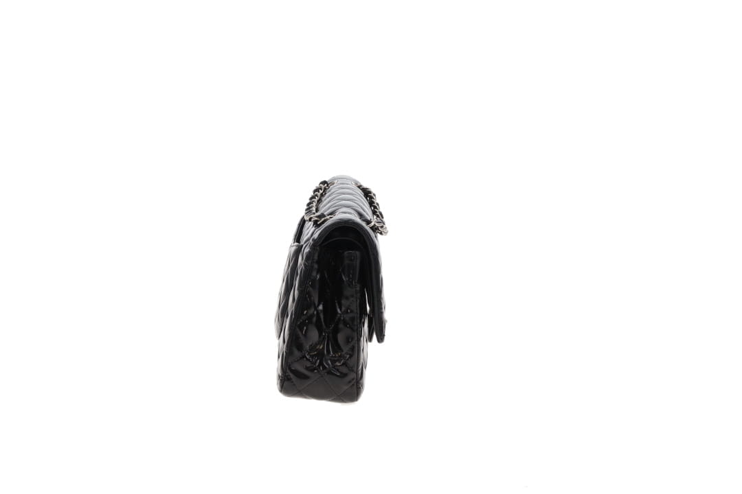 Chanel Classic Double Flap Black Medium In Patent Leather 2014