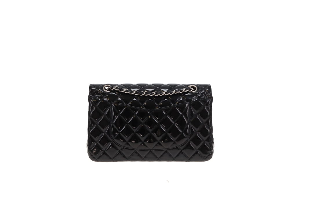 Chanel Classic Double Flap Black Medium In Patent Leather 2014