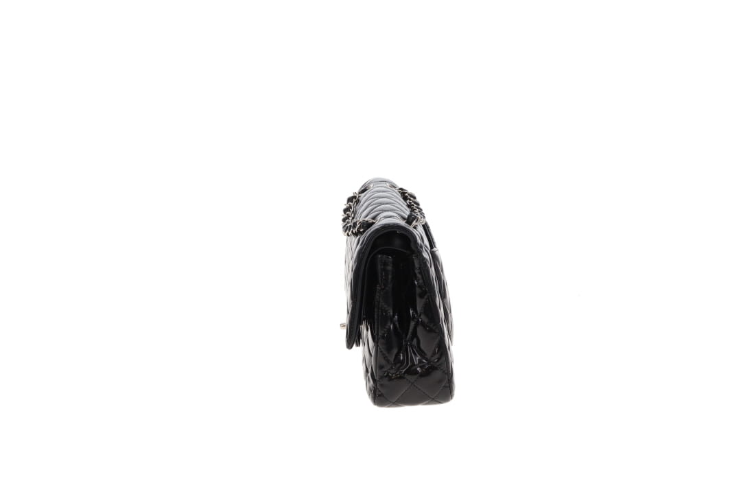 Chanel Classic Double Flap Black Medium In Patent Leather 2014