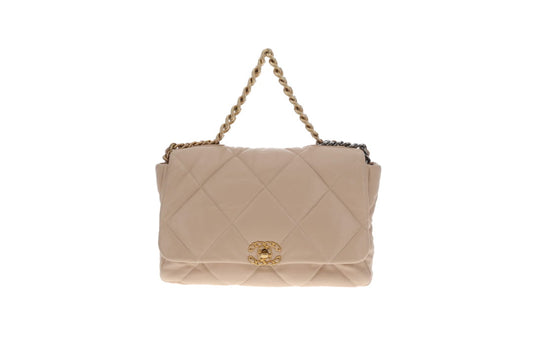 Chanel 19 Bag Maxi Beige Lambskin 2019