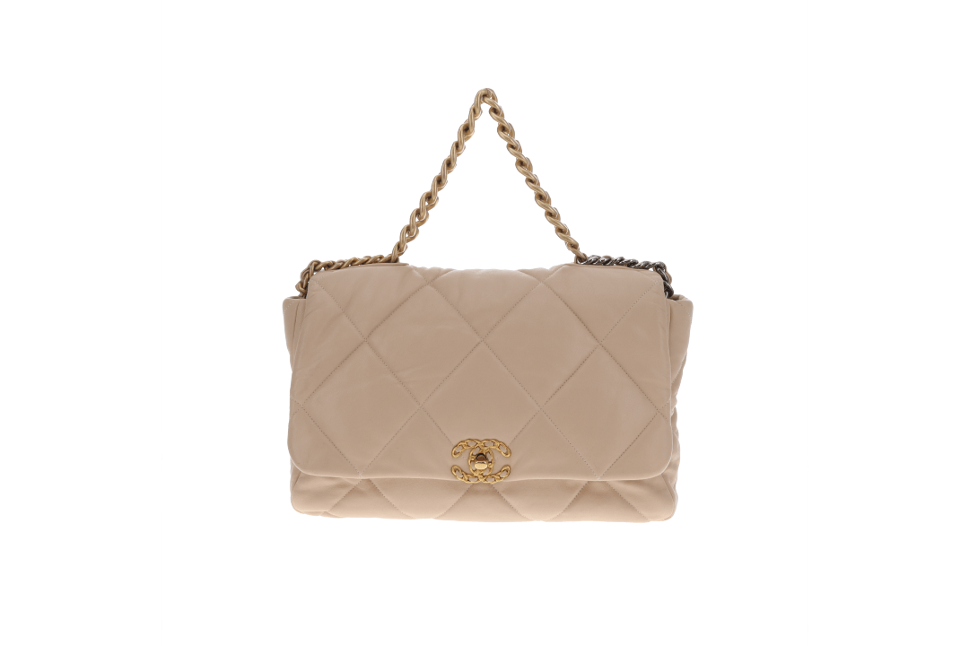 Chanel 19 Bag Maxi Beige Lambskin 2019