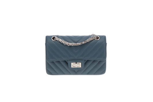 Chanel 2.55 Reissue Flap Bag In Aged Calfskin Chevron Blue 2023