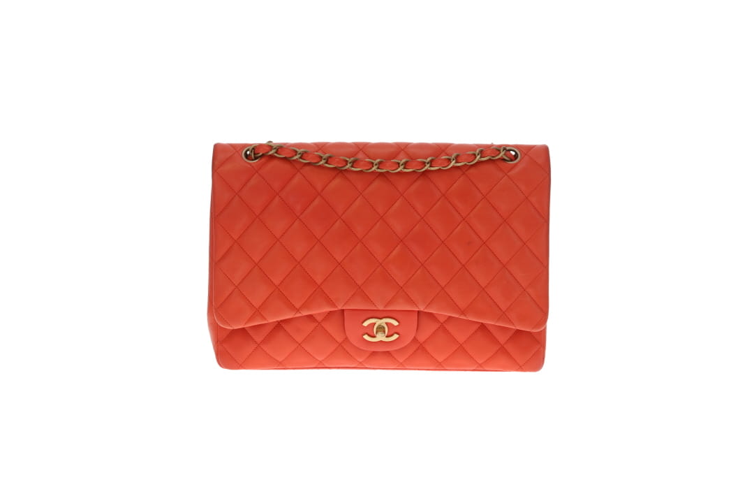 Chanel Classic Maxi Single Flap Coral Brushed GHW 2009/10