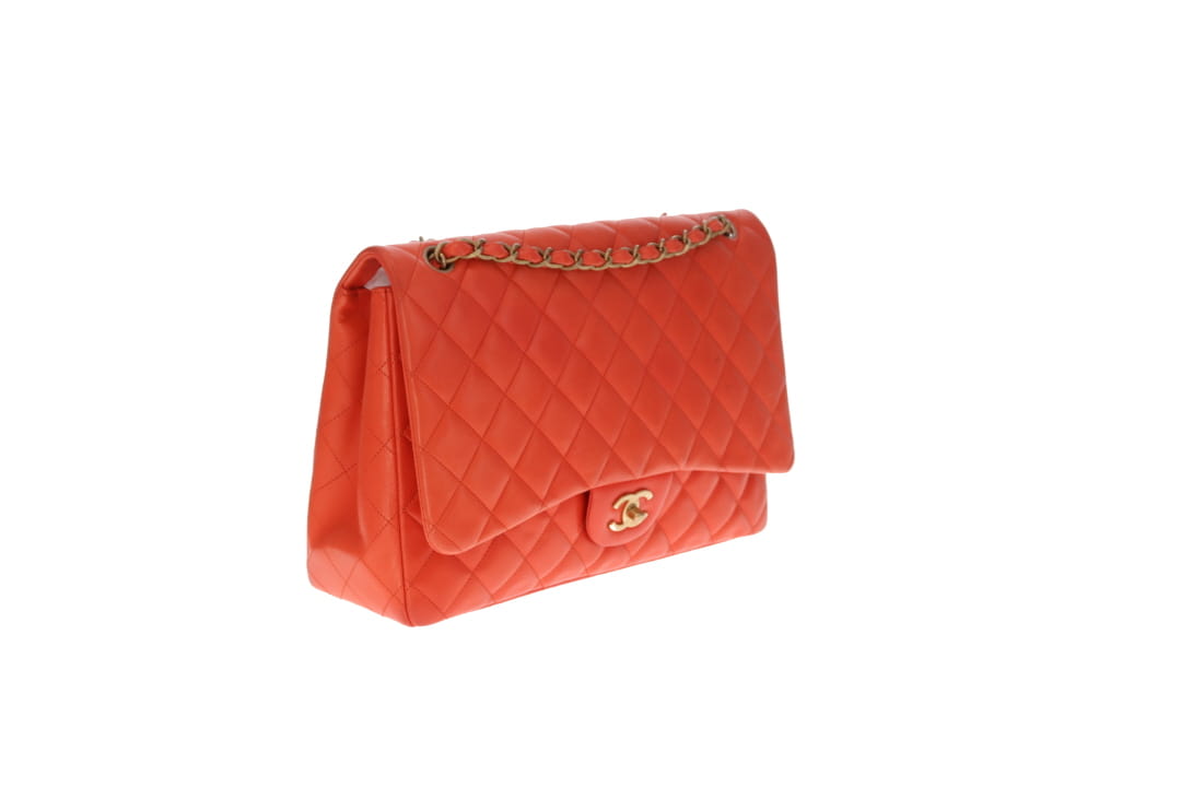 Chanel Classic Maxi Single Flap Coral Brushed GHW 2009/10