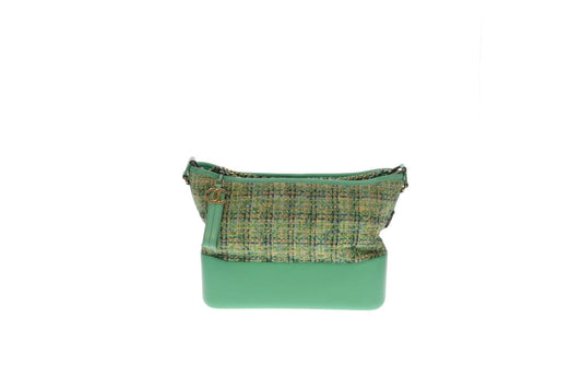 Chanel Gabrielle Medium Green Tweed and Leather 2019