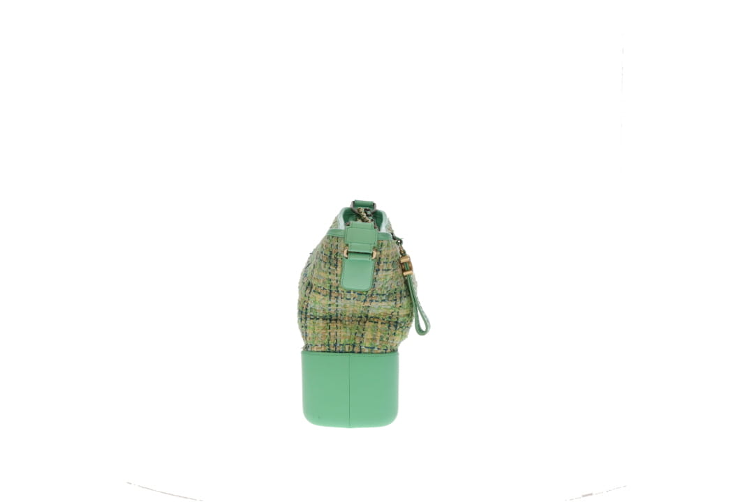 Chanel Gabrielle Medium Green Tweed and Leather 2019