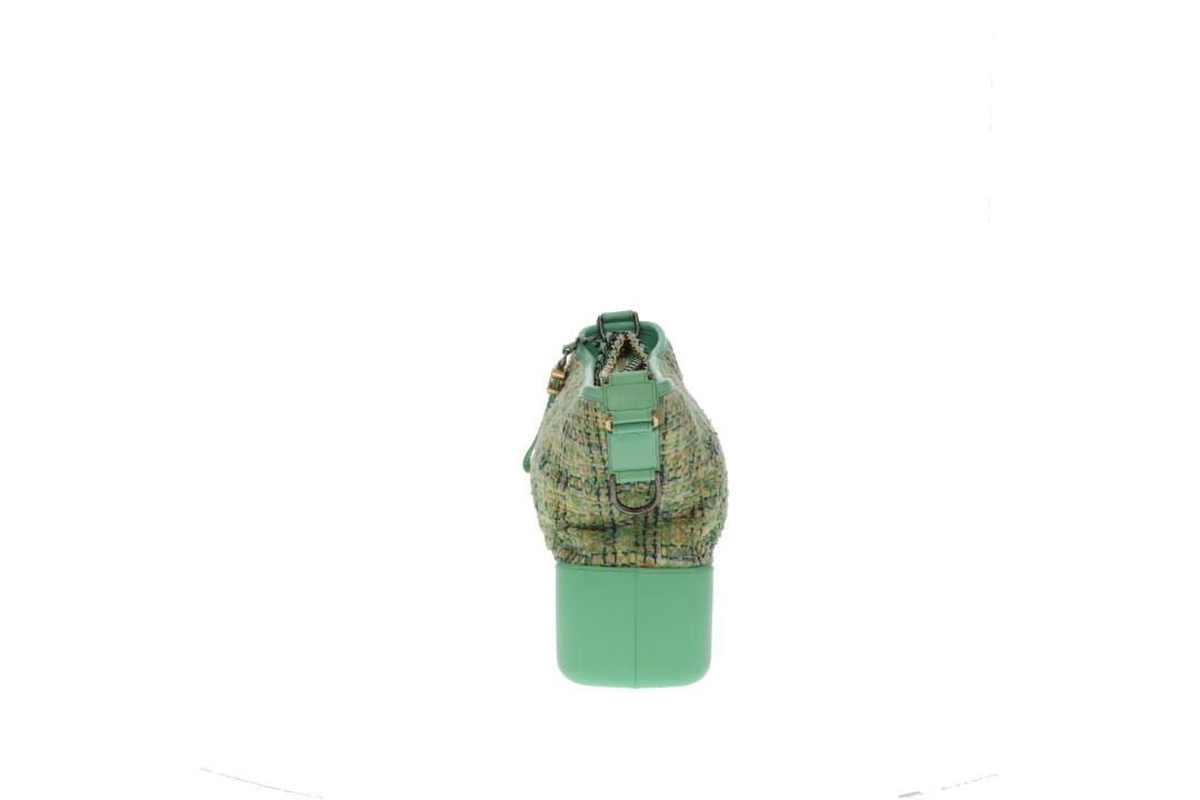Chanel Gabrielle Medium Green Tweed and Leather 2019